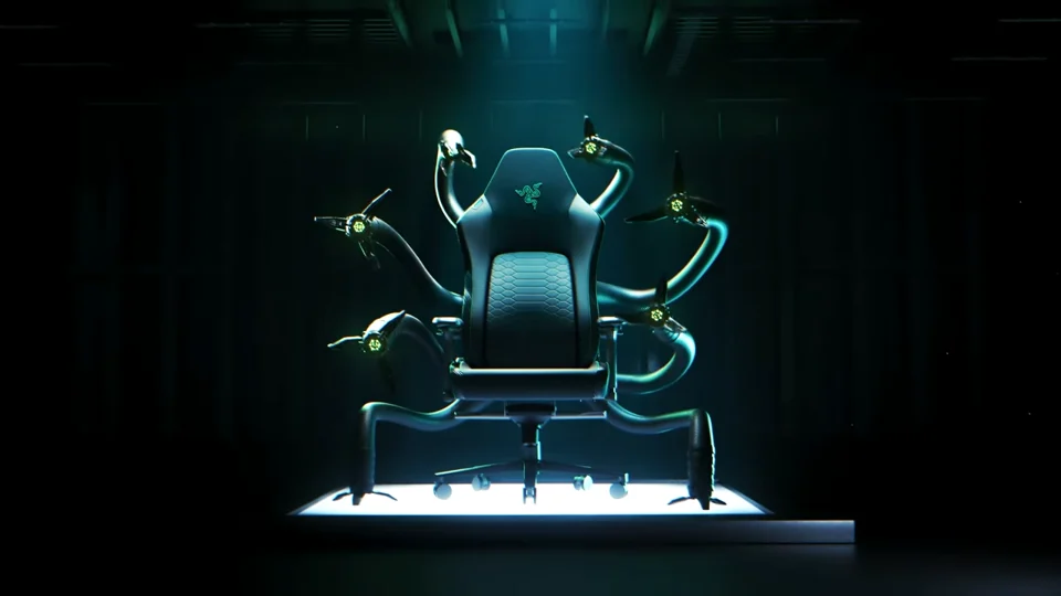 Razerのエイプリルフールネタは触手付きゲーミングチェア「クトゥルフ」！自分のかわりに触手にゲームしてもらおう